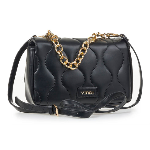 Verde Γυναικεία Τσάντα Χιαστί 16-6940 Μαύρο